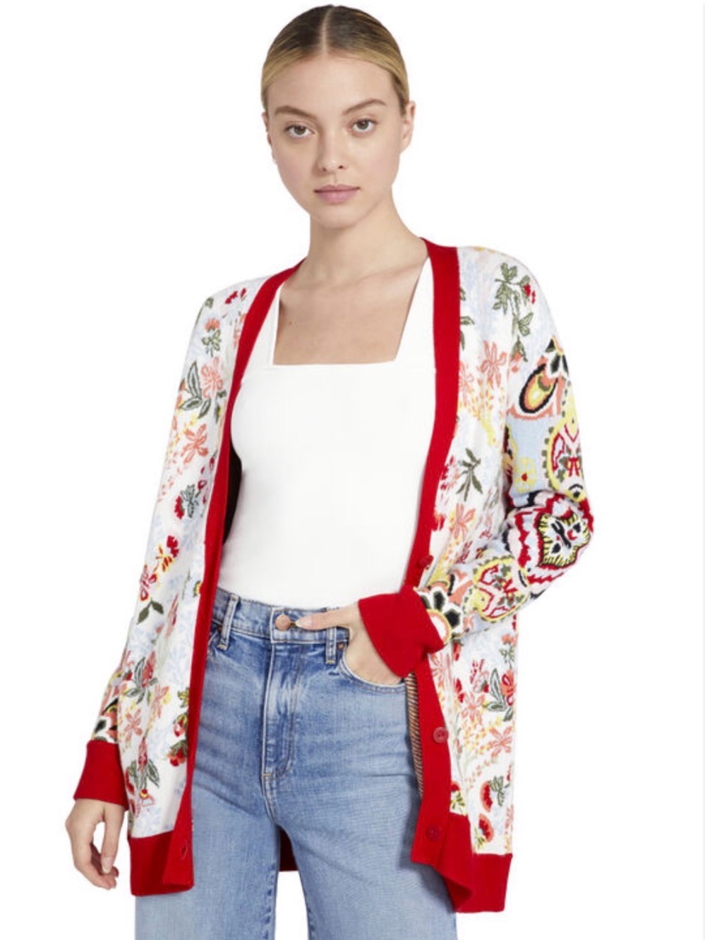 Alice + Olivia Bradford Intarsia Grandpa Cardigan